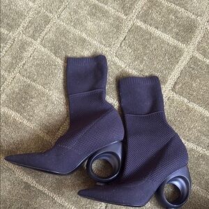 Burberry Kimberley Pointed Toe Sock Booties in Black